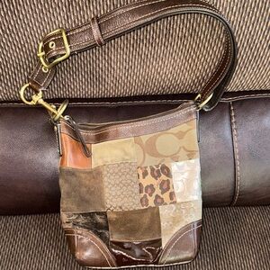 Y2K COACH BROWN PATCHWORK PURSE